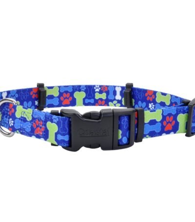 Collar Coastal Huellitas Azul Talle M