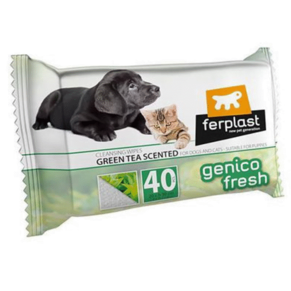 Ferplast Toallitas Húmedas Para Perros y Gatos te Verde x40