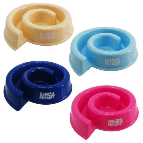 Plato Doble Come Lento Para Mascotas Rozado 18.5Cm