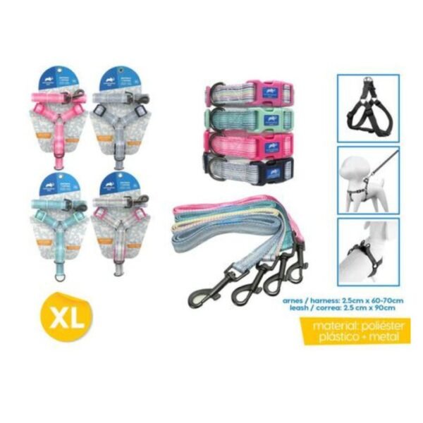 Conjunto Pretal y Correa Para Perros Xl Colores Varios
