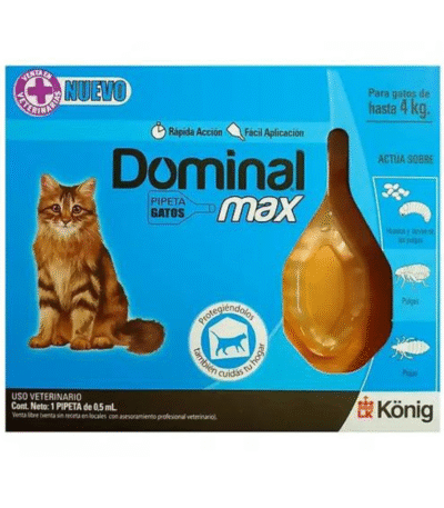 Pipeta Antiparasitaria Para Gatos Dominal Max -4 Kg