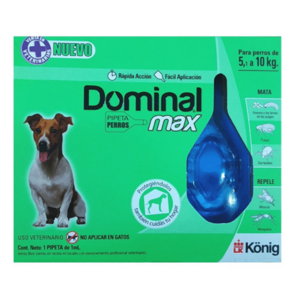 Pipeta Antiparasitaria Para Perros Dominal Max 5 a 10 Kg