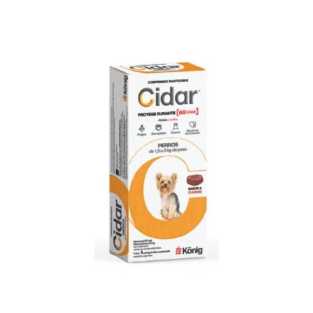 Tableta Anti Pulgas Cidar de 1,5-3 kg