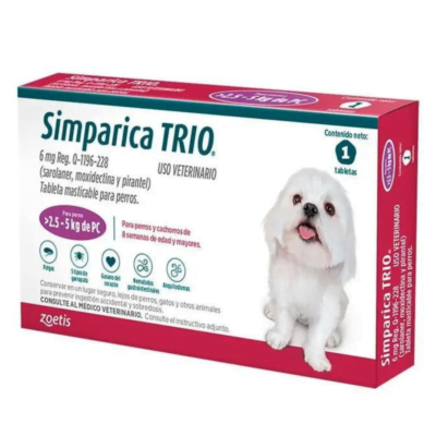 Tableta Antiparasitaria Para Perros De 2,6 a 5 Kg