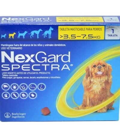 Tableta Antiparasitaria Para Perros De 3,5 a 7,5 Kg