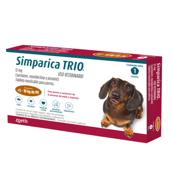 Tableta Antiparasitaria Para Perros Trio De 5 a 10 Kg