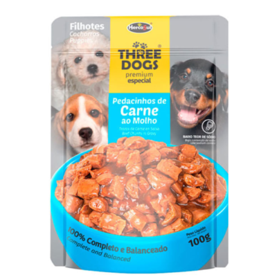 SobreThree Dogs Cachorro Carne 100 Gr