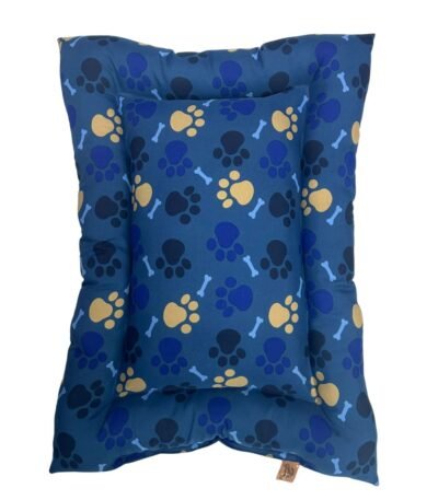 Cuna Rectangular Huellitas 55x75 Cm Azul