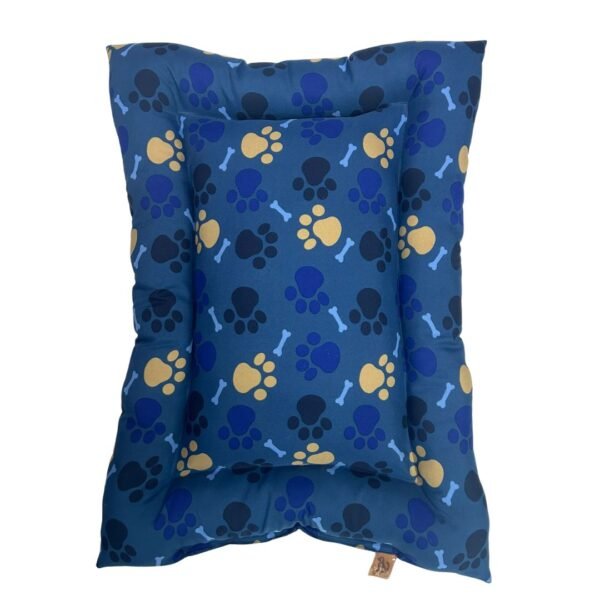 Cuna Rectangular Huellitas 55x75 Cm Azul