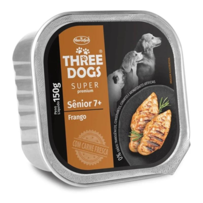 Lata Three Dogs Senior +7 150 Gr Pollo