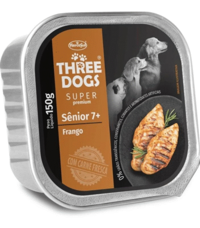 Lata Three Dogs Senior +7 150 Gr Pollo