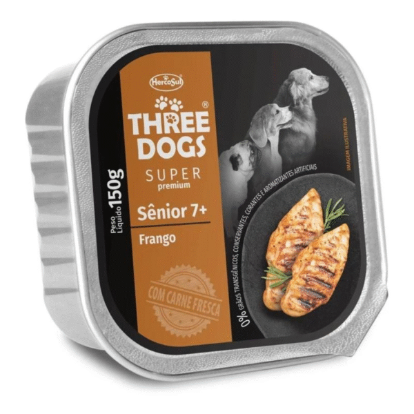 Lata Three Dogs Senior +7 150 Gr Pollo