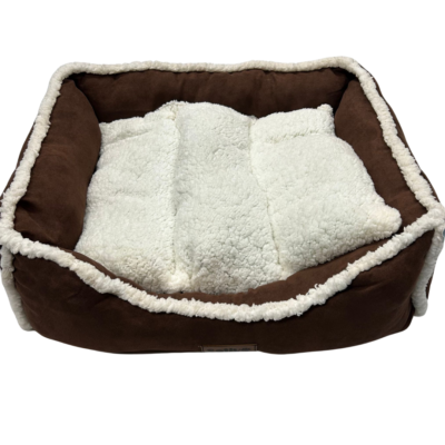 Cuna Corderito Marrón y Blanco Dog Bed