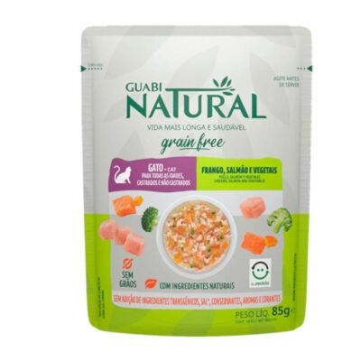 Sobre Guabi Natural Grain Free Gato Salmon, Pollo y Vegetales 85 Gr