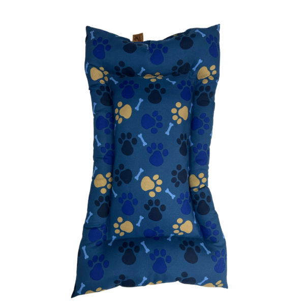 Cuna Rectangular Huellitas 44x75 Cm Azul