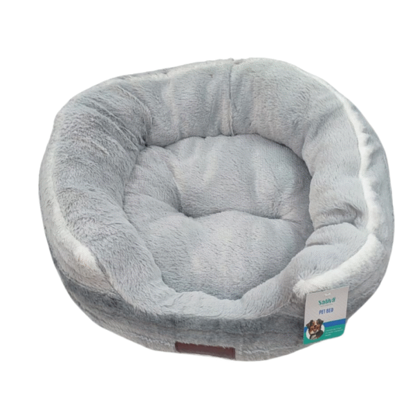 Cuna Sativa Redonda Peludita Color Gris 63x56x17