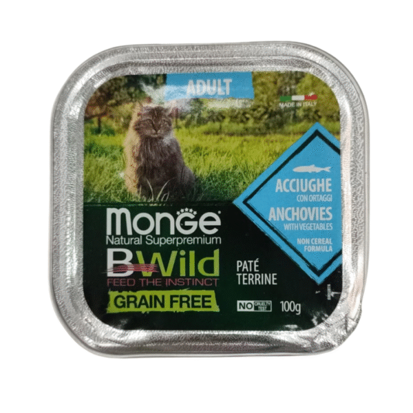 Lata De Pate Monge Bwild Para Gatos Sabor Anchoas 100 Grs