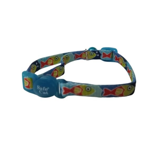 Collar Para Gatos Celeste Con Peces  20 a 30 Cm