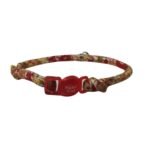 Collar Para Gatos Diseño De Flores Rojas 20 a 30 Cm