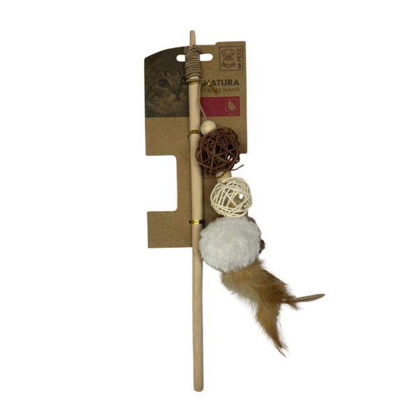 Juguete Caña Para Gatos Con Plumas Y Pelotitas