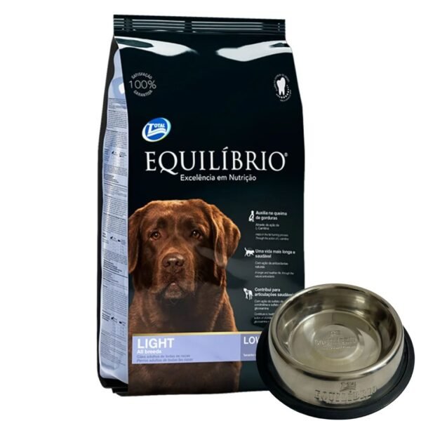 Alimento Perros Equilibrio Light De 15 Kg + Plato Grande