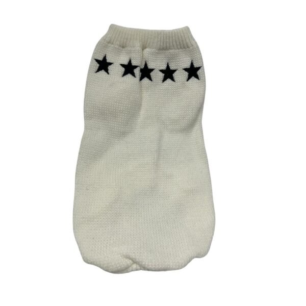 Buzo De Lana Blanco Con Estrellas Talle M 35 cm De Largo