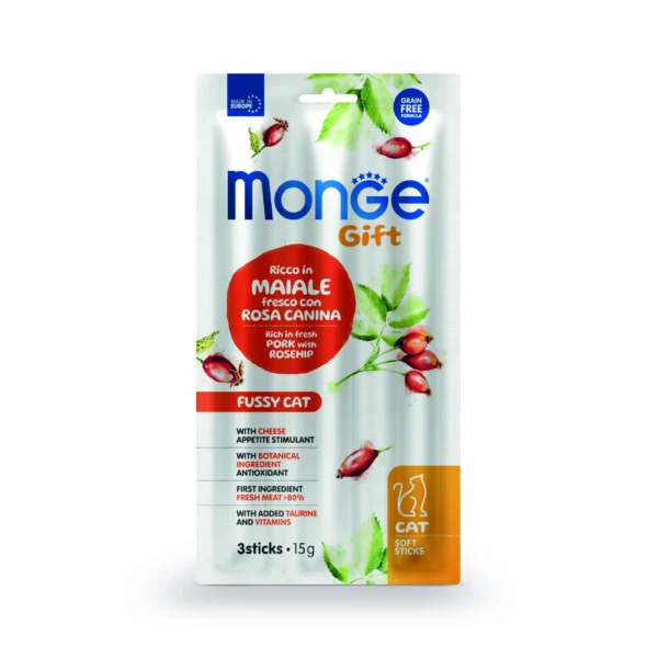 MON75 Monge Gift Soft Sticks Fussy Pork & Rosehip 15 Grs