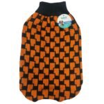 Buzo De Lana Para Perros A Cuadros Naranja Y Negro Talle L 45 Cm