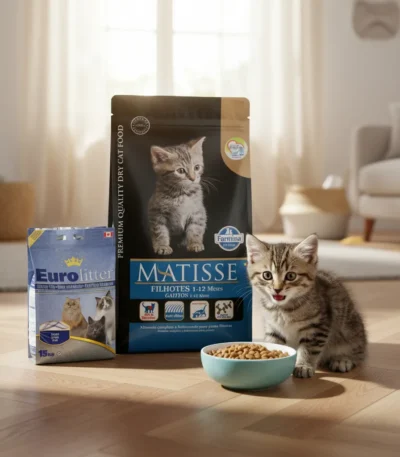 Alimento Matisse Kitten 7,5kg+Arena+Lata Monge 80 Grs
