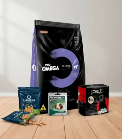 Alimento Omega Cachorro Med/Gde17Kg+30Paños+Pipeta+Galleta