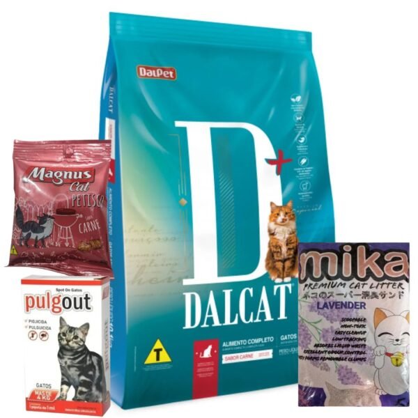Dalcat Adulto 10 kg+Arena Mika Aglomerante Lavanda 4 Kg+Pipeta Pulgout Mas De 4 Kg+Snack Magnus Pollo 65 Grs