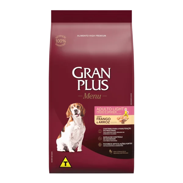 GRAN PLUS MENU PERRO ADULTO MED/GDE LIGHT POLLO & ARROZ X 3 KG