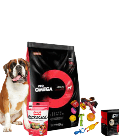 Alimento Omega Adulto Med/Gde 17 Kg+ Bocaditos Golocan Sabor Jamon/Queso/Espinaca 500 Grs+ Paquete De 30 Paños De Carbon 80x60 Cm+Juguete Con Chifle