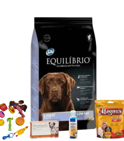 Alimento Equilibrio Light 15 Kg+Shampoo Mastin+Pipeta Protech 26-40 Kg+ Juguete+Galletas Magnus 1 Kg