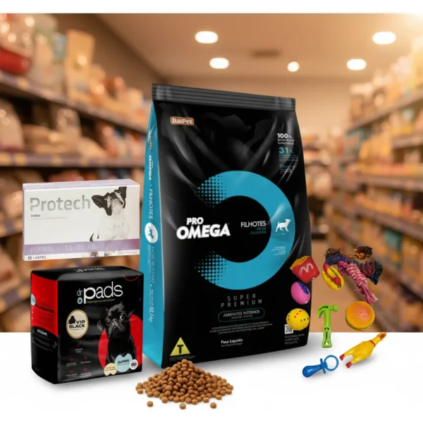 Alimento Omega Puppy Raza Small 10kg+Paños+Juguete+Pipeta