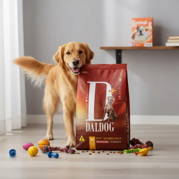 Alimento Daldog Adulto Raza M/G 15Kg+Collar Mediano+Juguete