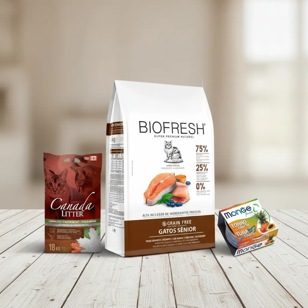 Food Biofresh Cat Senior7,5kg+Churu+Lata+Sand CanadLitter