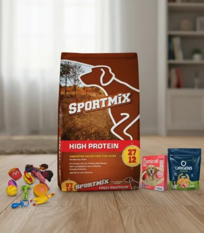 Alimento Sportmix 20 kg+Collar+Juguete+Galleta Origens 700gr