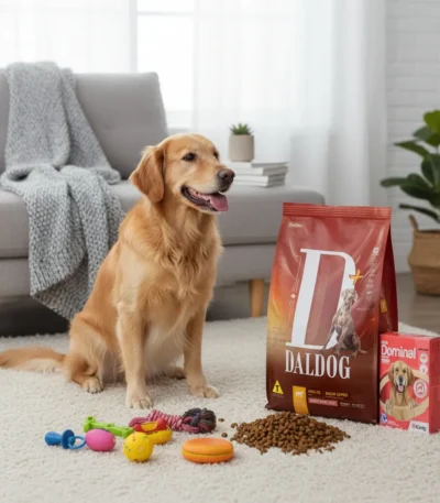 Alimento Daldog Adulto Raza M/G 15Kg+Collar Grande+Juguete