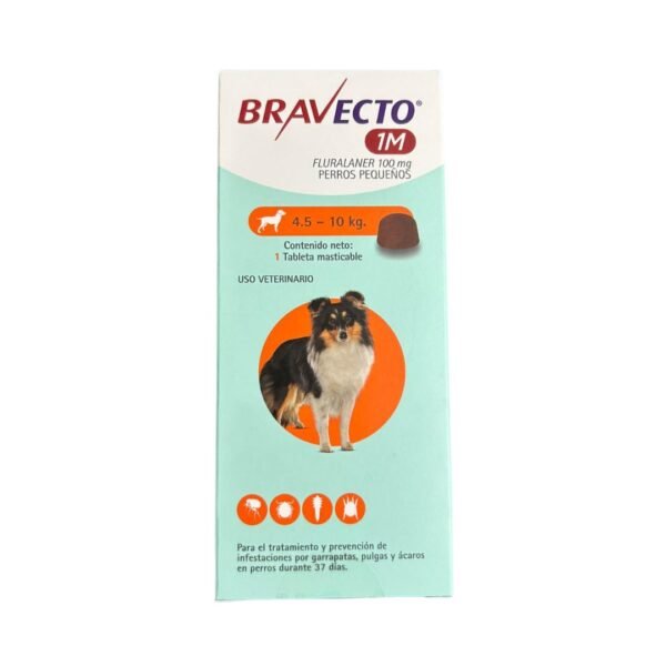 Nuevo Bravecto Duracion 30 dias Para Perros de 4 a 10 Kg
