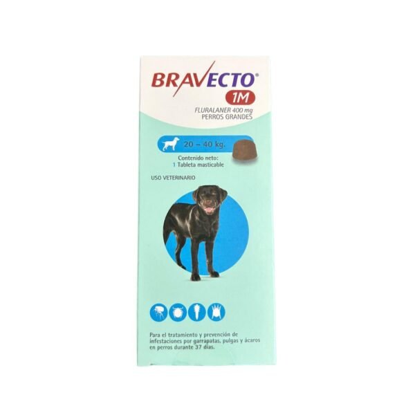 Nuevo Bravecto Duracion 30 dias Para Perros de 20 a 40 Kg