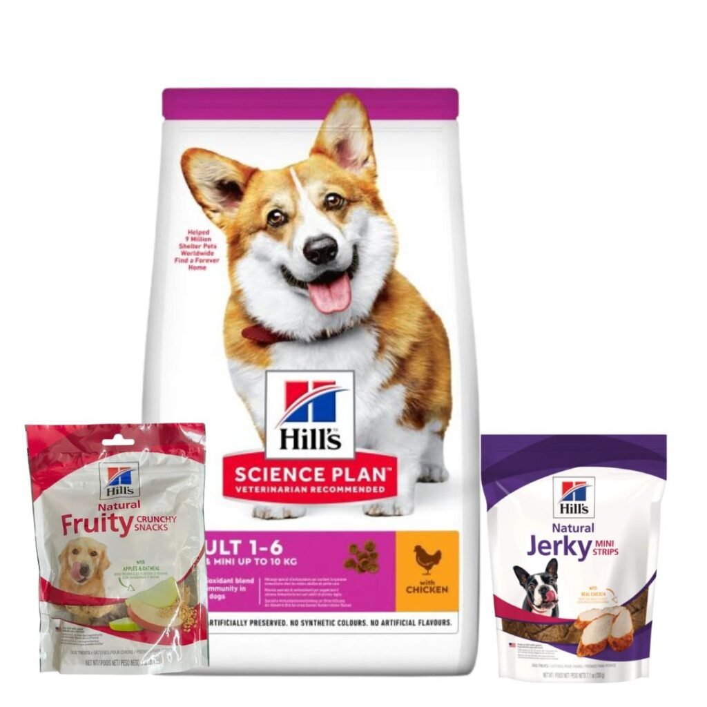Alimento Hills Perro Adulto Raza Pequeña De 2 Kg+Galletas Avena Y Manzana+ Tiras De Pollo Deshidratado