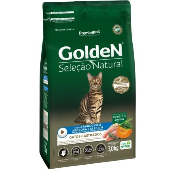 Alimento Golden Seleccion Natural Gato Castrado Pollo Y Calabaza 10 Kg