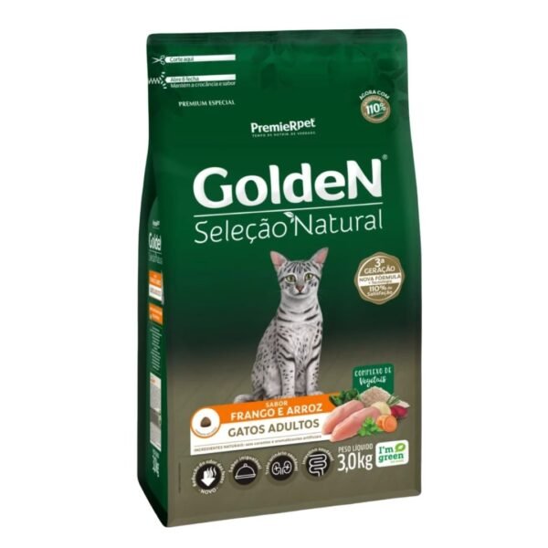 Alimento Golden Seleccion Natural Gato Adulto Pollo Y Calabaza 10 Kg