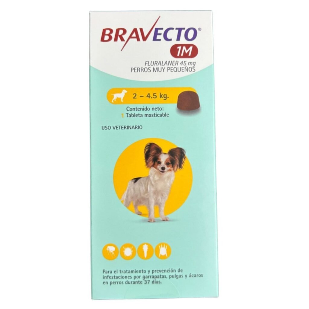 Pastilla Bravecto Mensual De 2 a 4 Kg Para Perros