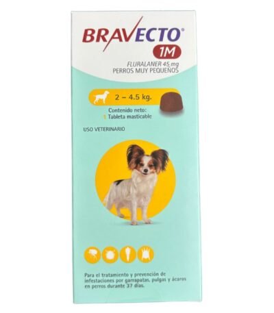 Pastilla Bravecto Mensual De 2 a 4 Kg Para Perros