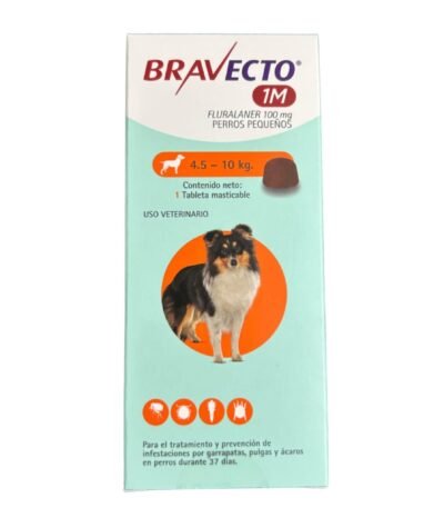 Pastilla Bravecto Mensual De 4 a 10 Kg Para Perros
