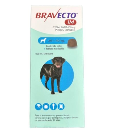 Pastilla Bravecto Mensual De 20 a 40 Kg Para Perros