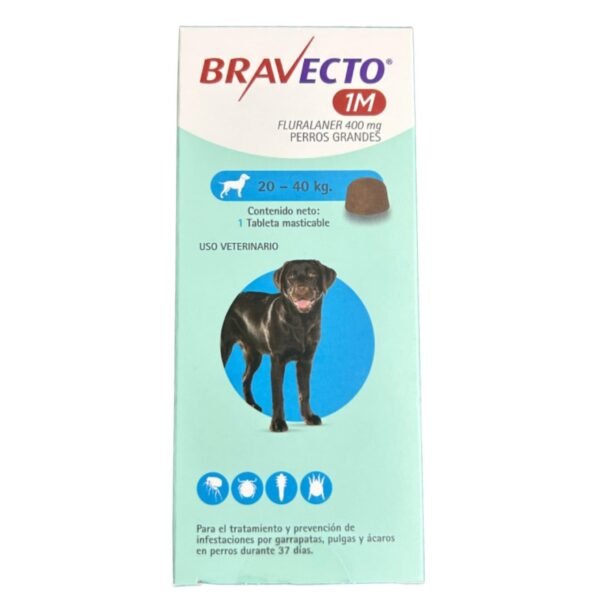 Pastilla Bravecto Mensual De 20 a 40 Kg Para Perros