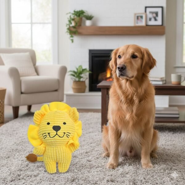 Juguete De Peluche Para Perros Leon Con Chifle
